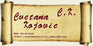 Cvetana Kojović vizit kartica